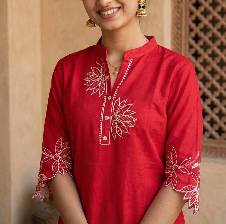 VATICAN SILK HAPPY PINK CORD SET WITH UNIQUE EMBROIDERY DESIGNS