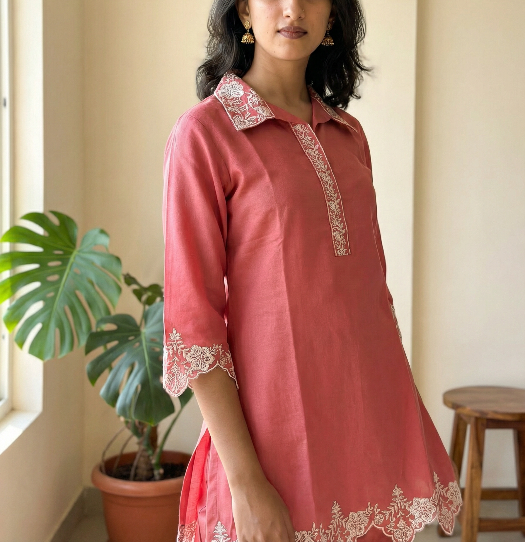 BEAUTIFUL VATICAN SILK CORD SET WITH BEAUTIFUL EMBROIDERY